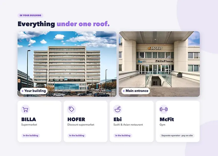 Skyline View - Gym - Parking - Supermarket - Restaurant - Self Ceck In דירה וינה